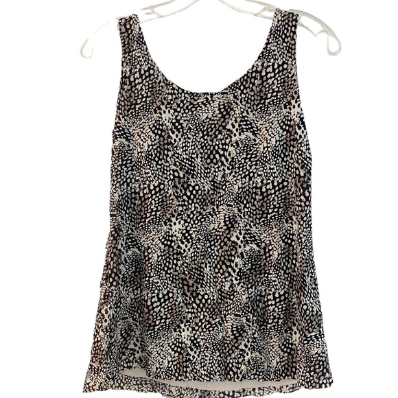 Style & Co Animal Print Ruffle Blouse Tank Sleeveless Women Size XS HSH - Picture 5 of 7